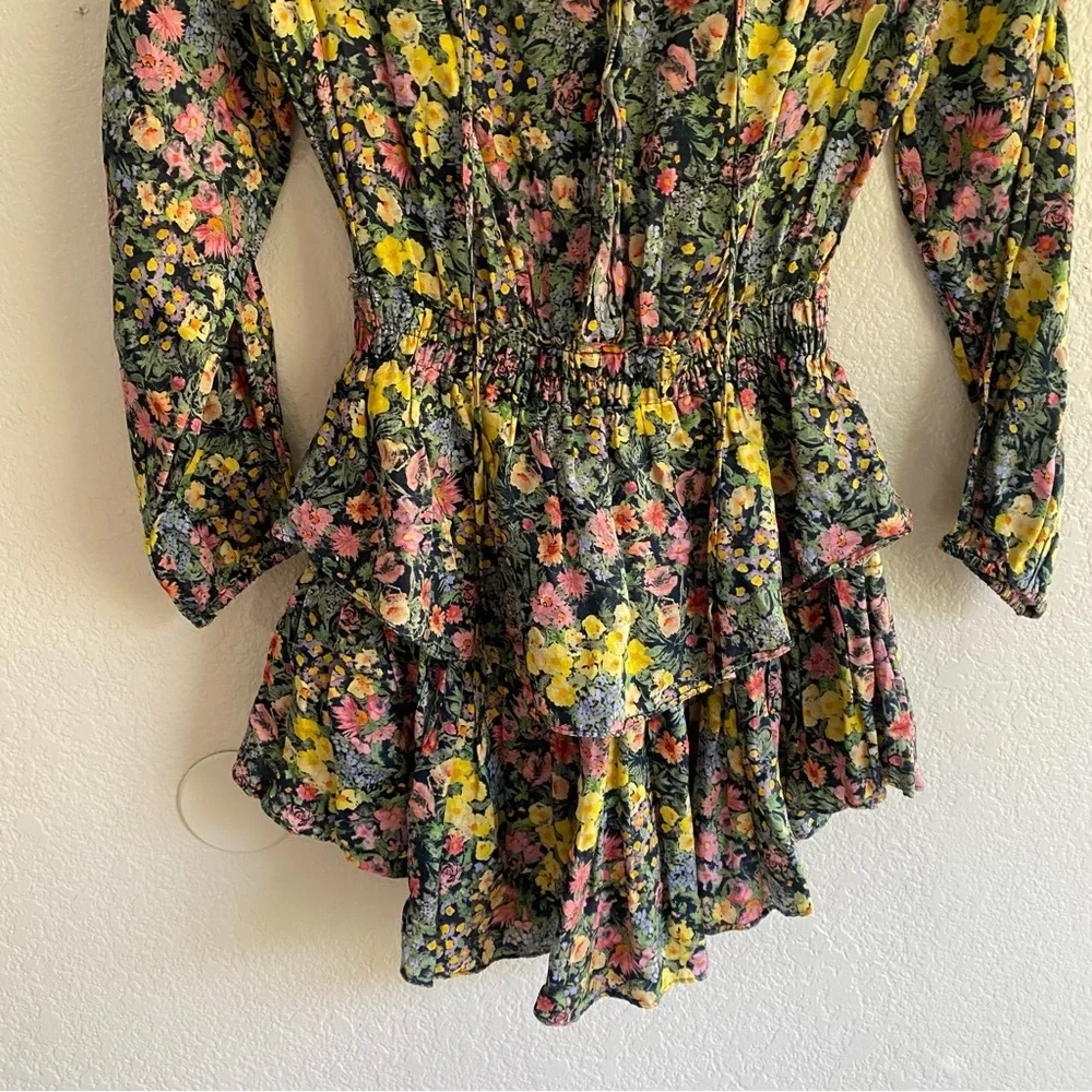LoveShackFancy Popover Mini Dress Silk FLAWED - Picture 3 of 10